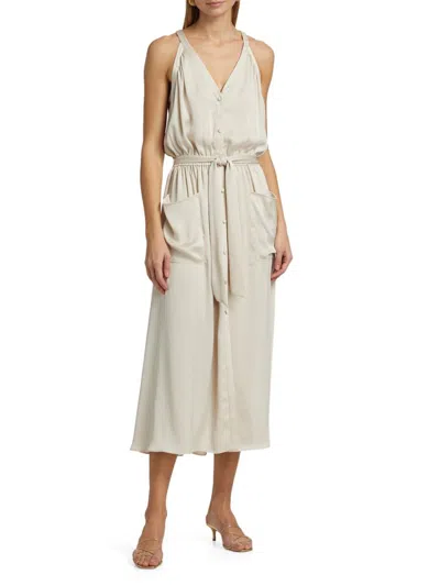 Ramy Brook Women's Amelia Halter Satin Dress In White