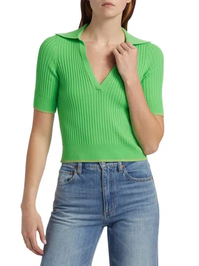 Ramy Brook Women's Kelly Rib-knit Top In Green