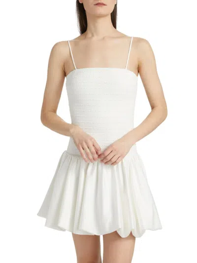Alice And Olivia Women's Arden Drop-waist Bubble Minidress In White