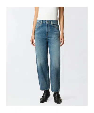 Pinko Soft Denim Balloon-fit Jeans In Blue