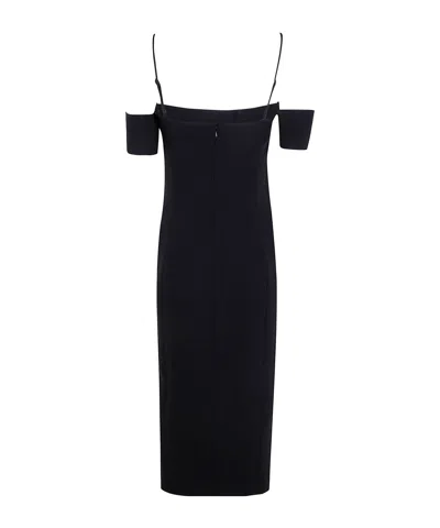 Pinko "gameboy" Double Canvas Dress In Black