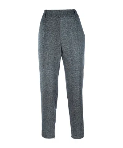 Ermanno Scervino Herringbone-patterned Trousers In Gray