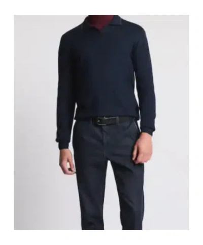 Fay Zip-up Polo Shirt In Blue