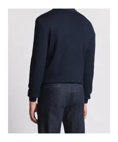 Fay Zip-up Polo Shirt In Blue