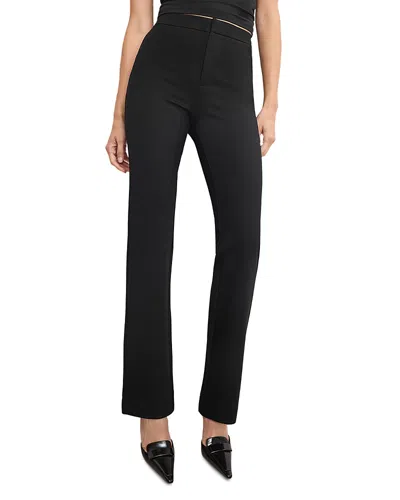Good American Soft Stretch Ponte Straight Trousers In Black