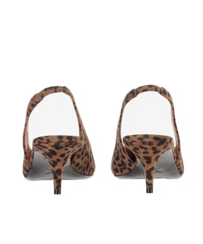 Amina Muaddi Multicolor Calf Leather Bos Taurus Platform Pumps In Animal Print