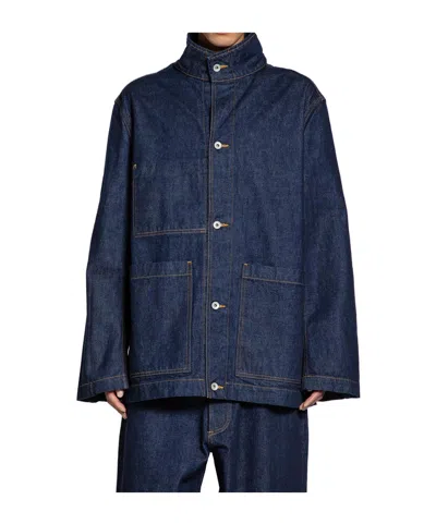 Studio Nicholson Button-front Denim Jacket In Blue