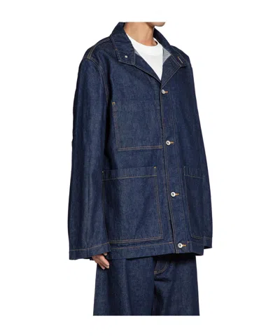 Studio Nicholson Button-front Denim Jacket In Blue