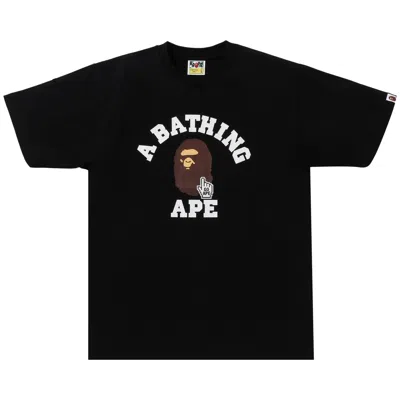 Pre-owned Bape Go Ape Pointer College Tee 'black' | Men's Size L