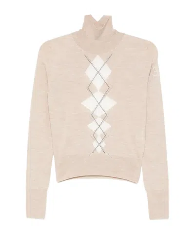 Ermanno Scervino Diamond-pattern Turtleneck Top In Neutral