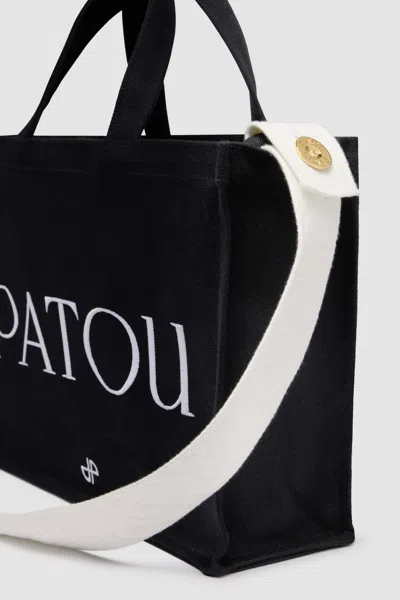 Patou Medium Logo-print Tote Bag In Black