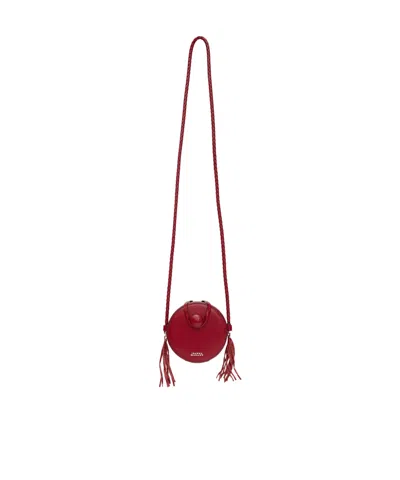 Isabel Marant Houna Tasseled Leather Shoulder Bag In Red