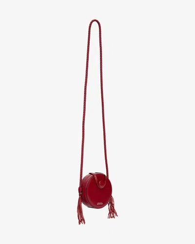 Isabel Marant Houna Tasseled Leather Shoulder Bag In Red