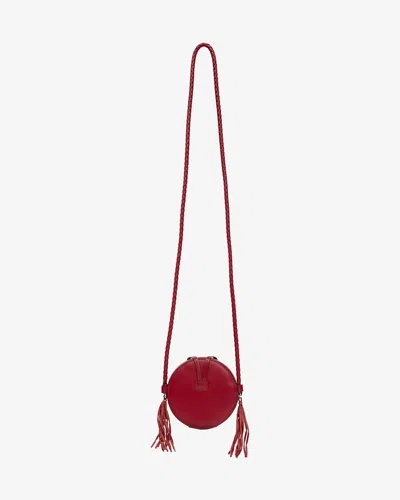 Isabel Marant Houna Tasseled Leather Shoulder Bag In Red