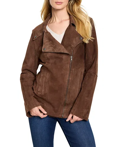 Nic + Zoe Nic+zoe Suede Snap Jacket In Brown