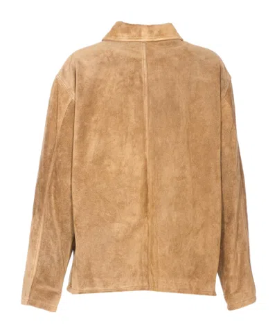 Arma Suede Button-fastening Jacket In Brown