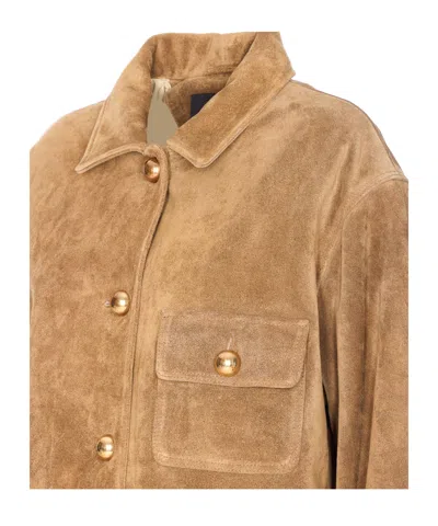 Arma Suede Button-fastening Jacket In Brown