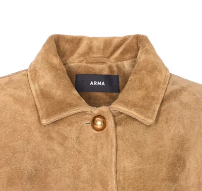 Arma Suede Button-fastening Jacket In Brown