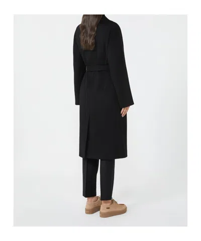 Weekend Max Mara Double-breasted Coat In Black