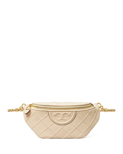 Tory Burch Fleming Convertible Leather Belt Bag In New Cream