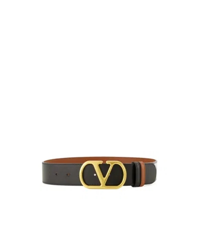 Valentino Vlogo Reversible Belt In Brown