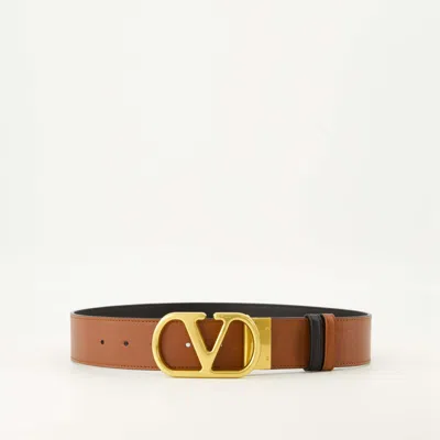 Valentino Vlogo Reversible Belt In Brown