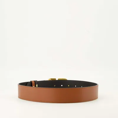 Valentino Vlogo Reversible Belt In Brown