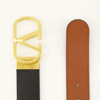 Valentino Vlogo Reversible Belt In Brown