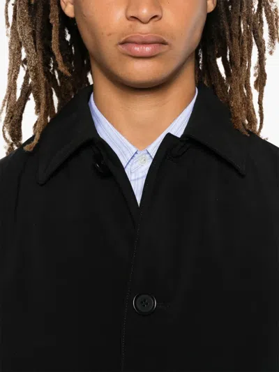 Aspesi Buttoned Single-breasted Coat In Black