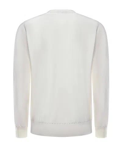 Eleventy Ribbed Round-neck Sweater In White