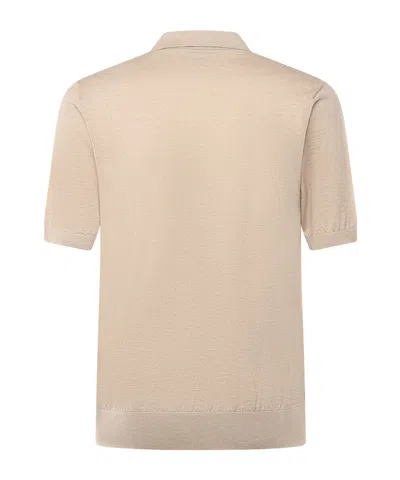 Eleventy Cotton And Cashmere Polo Shirt In Neutral