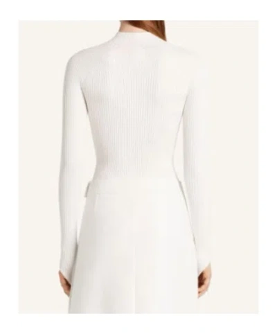 Courrèges Ribbed Turtleneck Top In White