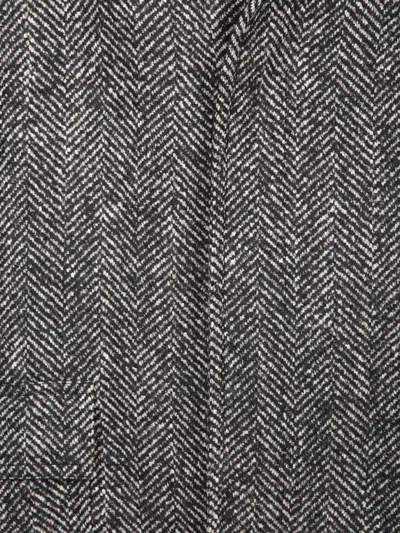 Tagliatore Long-sleeved Twill Coat In Gray