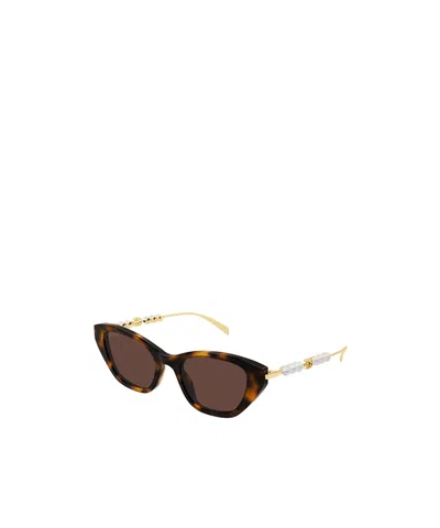 Gucci Gg1968s Linea Emblem 003 Havana Gold Brown Sunglasses In Brown
