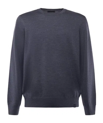 Fay Crew Neck Sweater In Blue