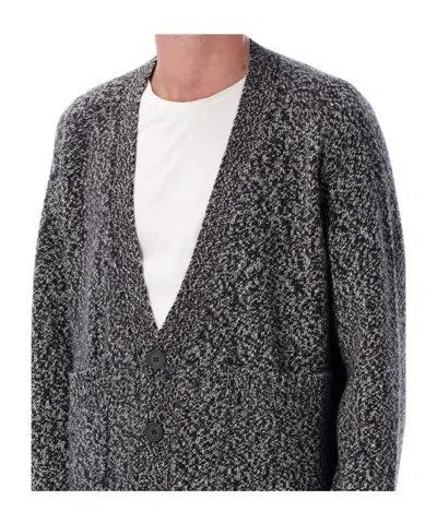 Studio Nicholson V-neck Long Sleeve Cardigan Pockets In Gray