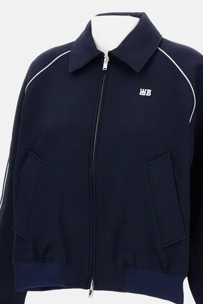 Wales Bonner Logo-embroidered Zip-up Jacket In Blue