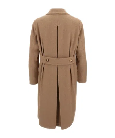 Boglioli Long Wool Blend Coat Made In Brown