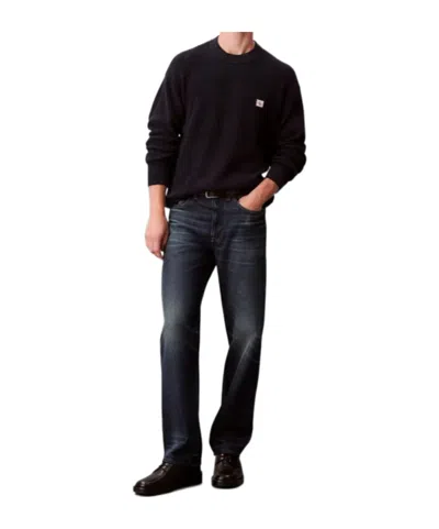 Calvin Klein Jeans Est.1978 Cotton Sweater With Monogram In Black