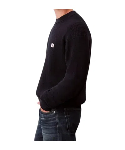 Calvin Klein Jeans Est.1978 Cotton Sweater With Monogram In Black