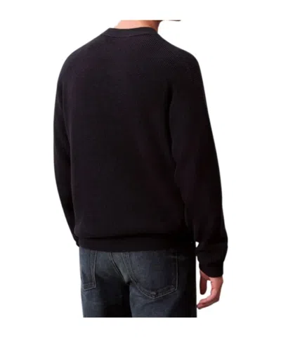 Calvin Klein Jeans Est.1978 Cotton Sweater With Monogram In Black
