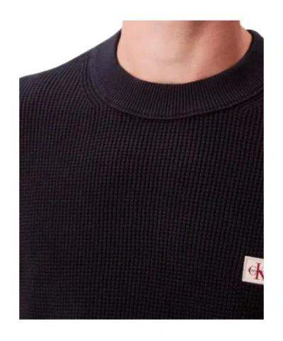 Calvin Klein Jeans Est.1978 Cotton Sweater With Monogram In Black
