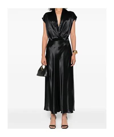 Alberta Ferretti Satin-effect Twist Blouse In Black