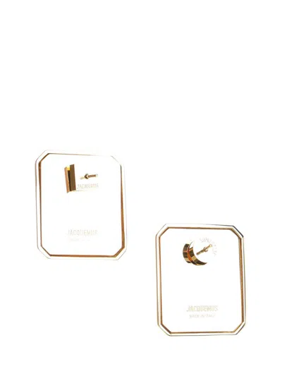 Jacquemus Square Frame Drop Earrings In Brown