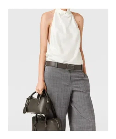 Stella Mccartney Cowl Neck Satin Halter Top In White
