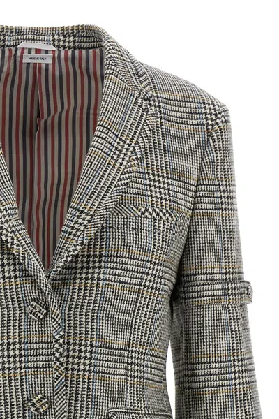 Thom Browne Prince Of Wales Blazer In Gray