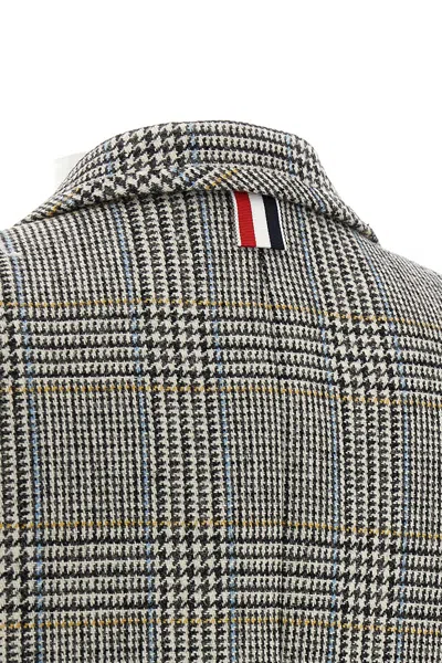 Thom Browne Prince Of Wales Blazer In Gray