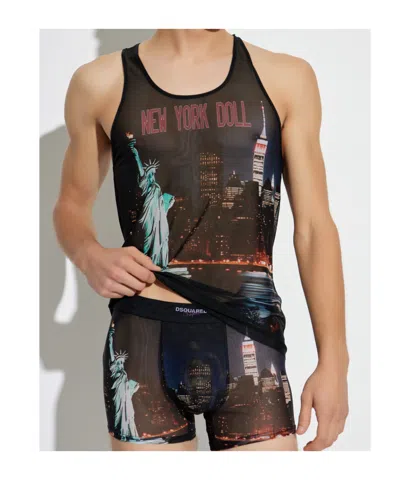 Dsquared2 Graphic-print Tank Top In Black