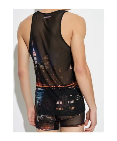 Dsquared2 Graphic-print Tank Top In Black