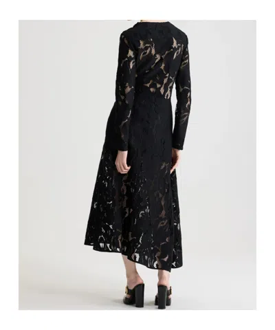 Patou Asymmetric Lace Dress In Black